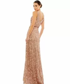 Mac Duggal Sequined Wrap Gown