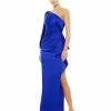 Ieena For Mac Duggal One Shoulder Bishop Sleeve Gown
