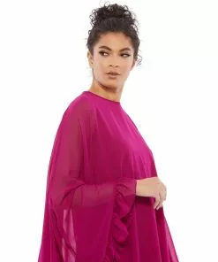 Ieena For Mac Duggal Shop For High Neck Ruffle Hem Cape Mini Dress 5 Ieena For Mac Duggal Shop For High Neck Ruffle Hem Cape Mini Dress