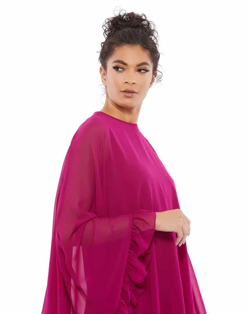 Ieena For Mac Duggal Shop For High Neck Ruffle Hem Cape Mini Dress 3 Ieena For Mac Duggal Shop For High Neck Ruffle Hem Cape Mini Dress