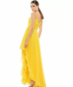 Ieena For Mac Duggal Ruffle Asymmetrical Hem Chiffon Maxi Dress Shop For