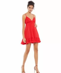 Ieena For Mac Duggal Shop For Ruffle V-Neck Criss-Cross Mini Dress 9 Ieena For Mac Duggal Shop For Ruffle V-Neck Criss-Cross Mini Dress