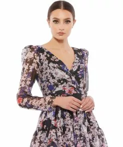 Ieena For Mac Duggal Shop For Floral Print Faux Wrap Long Sleeve Mini Dress 5 Ieena For Mac Duggal Shop For Floral Print Faux Wrap Long Sleeve Mini Dress