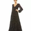 Ieena For Mac Duggal Floral Tiered Long Sleeve Maxi Dress
