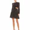 Ieena For Mac Duggal Shop For Front Bow Cut Out Long Sleeve Dress