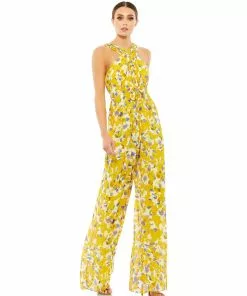 Ieena For Mac Duggal Shop For Crossed Halter Tie Waist Jumpsuit