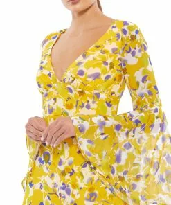 Ieena For Mac Duggal Floral Bell Sleeve Mini Dress 5 Ieena For Mac Duggal Floral Bell Sleeve Mini Dress