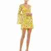 Ieena For Mac Duggal Floral Bell Sleeve Mini Dress