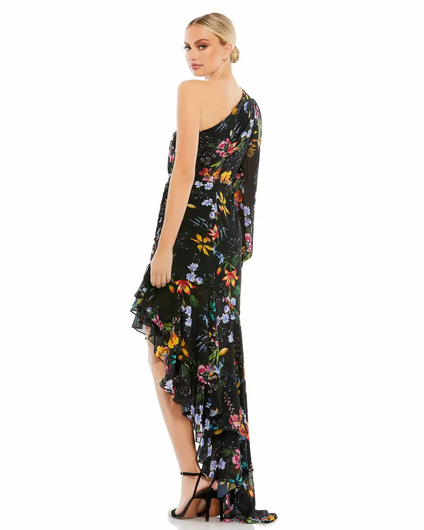 Ieena For Mac Duggal Shop For Floral One Sleeve Cut Out Dress 2 Ieena For Mac Duggal Shop For Floral One Sleeve Cut Out Dress