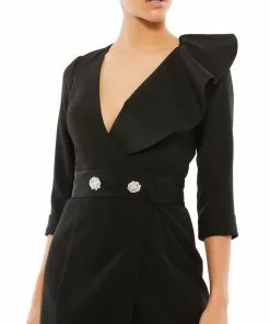 Ieena For Mac Duggal Ruffled Faux Tuxedo Mini Dress 12 Ieena For Mac Duggal Ruffled Faux Tuxedo Mini Dress