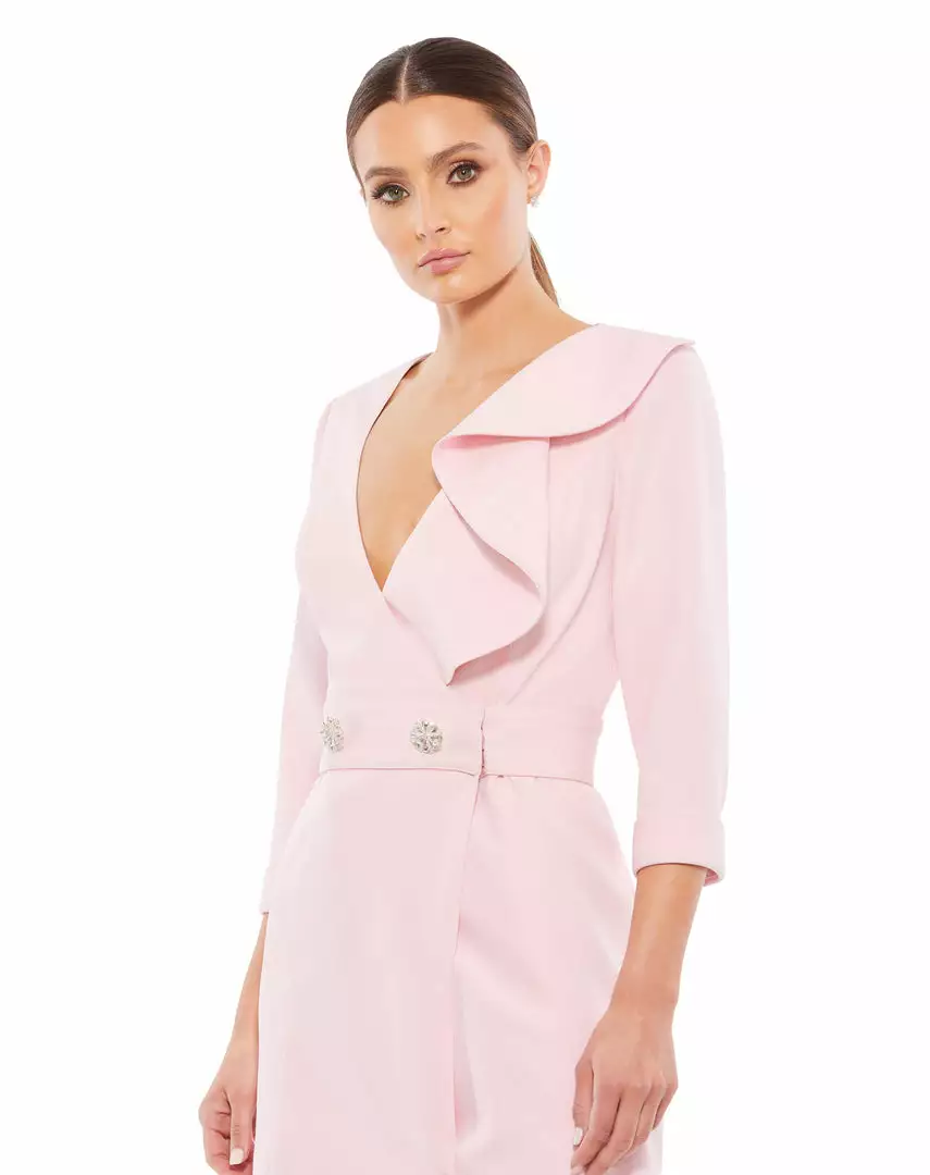 Ieena For Mac Duggal Ruffled Faux Tuxedo Mini Dress 3 Ieena For Mac Duggal Ruffled Faux Tuxedo Mini Dress