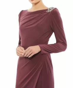 Mac Duggal Shop For Boat Neck Jersey Gown W/ Embellished Shoulder 11 Mac Duggal Shop For Boat Neck Jersey Gown W/ Embellished Shoulder