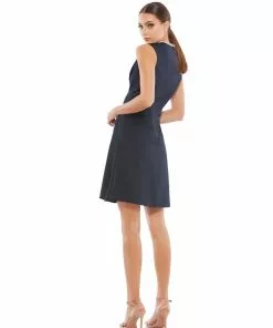 Ieena For Mac Duggal Satin Cocktail Dress W/ Rhinestone Accents Shop For