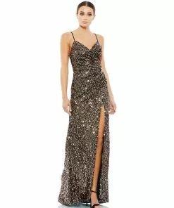 Ieena For Mac Duggal Sequined Gather Waist Gown Shop For