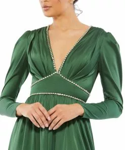 Ieena For Mac Duggal Shop For Satin Puff Shoulder Rhinestone Encrusted Gown 5 Ieena For Mac Duggal Shop For Satin Puff Shoulder Rhinestone Encrusted Gown