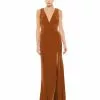 Ieena For Mac Duggal Pleated Bodice Jersey Column Gown