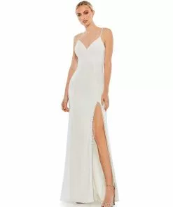 Ieena For Mac Duggal Sweetheart Evening Gown W/ Rhinestone Accents