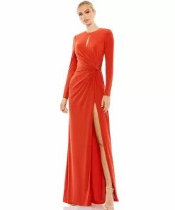 Ieena For Mac Duggal Shop For Keyhole Gathered Waist Jersey Gown