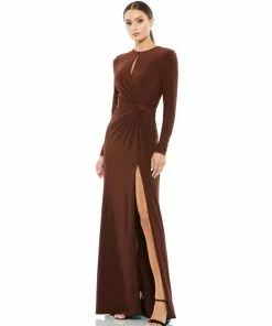 Ieena For Mac Duggal Shop For Keyhole Gathered Waist Jersey Gown