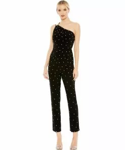 MAC Jumpsuits & Rompers All Over Rhinestone One Shoulder Jumpsuit | Sample | Sz. 2 11 MAC Jumpsuits & Rompers All Over Rhinestone One Shoulder Jumpsuit | Sample | Sz. 2