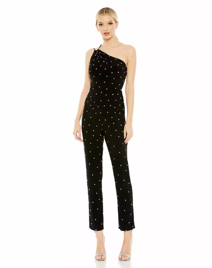 MAC Jumpsuits & Rompers All Over Rhinestone One Shoulder Jumpsuit | Sample | Sz. 2 6 MAC Jumpsuits & Rompers All Over Rhinestone One Shoulder Jumpsuit | Sample | Sz. 2