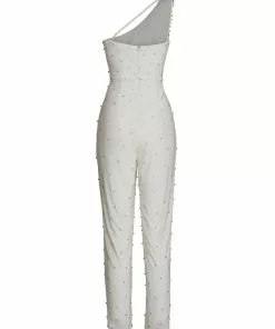 MAC Jumpsuits & Rompers All Over Rhinestone One Shoulder Jumpsuit | Sample | Sz. 2