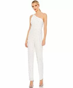 MAC Jumpsuits & Rompers All Over Rhinestone One Shoulder Jumpsuit | Sample | Sz. 2 8 MAC Jumpsuits & Rompers All Over Rhinestone One Shoulder Jumpsuit | Sample | Sz. 2