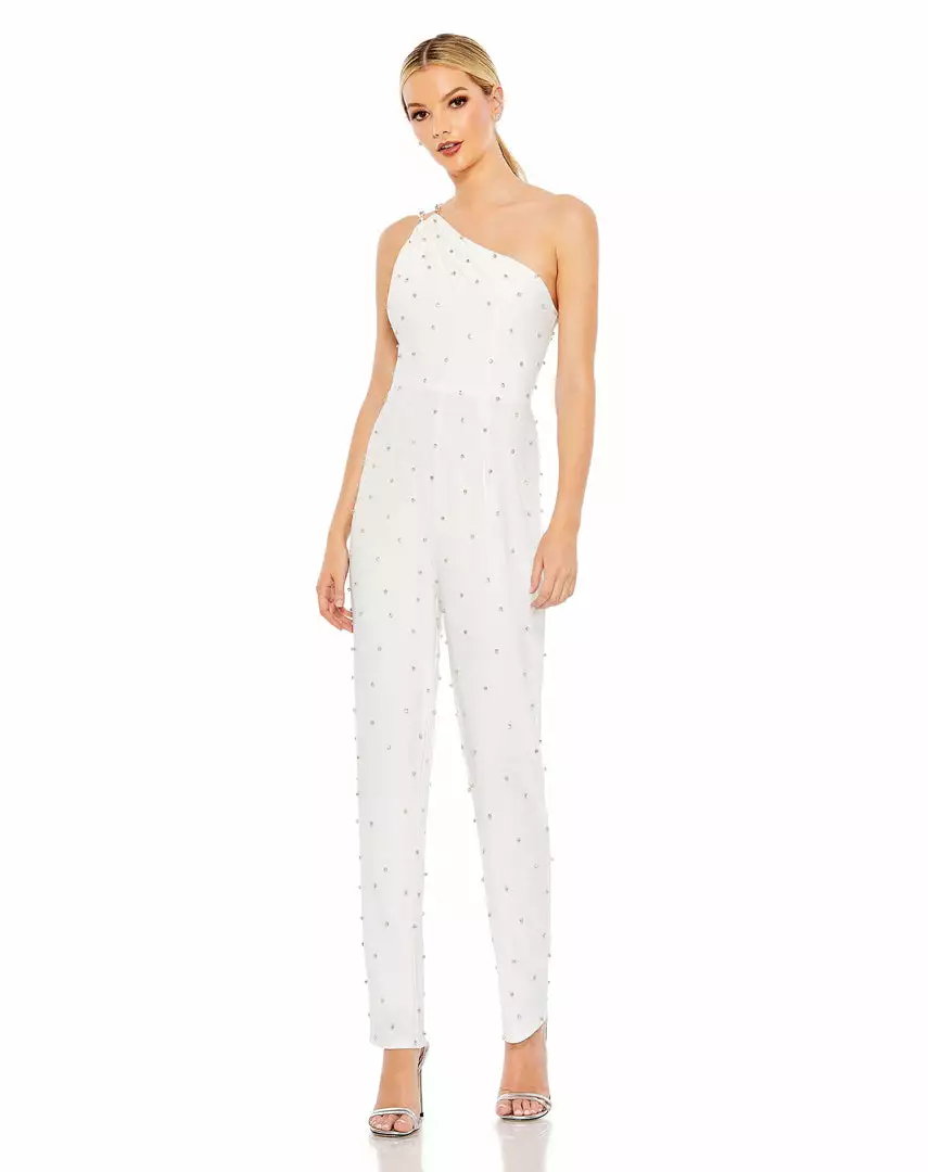 MAC Jumpsuits & Rompers All Over Rhinestone One Shoulder Jumpsuit | Sample | Sz. 2 3 MAC Jumpsuits & Rompers All Over Rhinestone One Shoulder Jumpsuit | Sample | Sz. 2