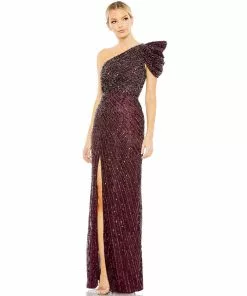Mac Duggal Embellished Puff One Shoulder Gown Shop For