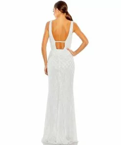 Mac Duggal Sequined Plunge Neck Sleeveless Column Gown Shop For 12 Mac Duggal Sequined Plunge Neck Sleeveless Column Gown Shop For