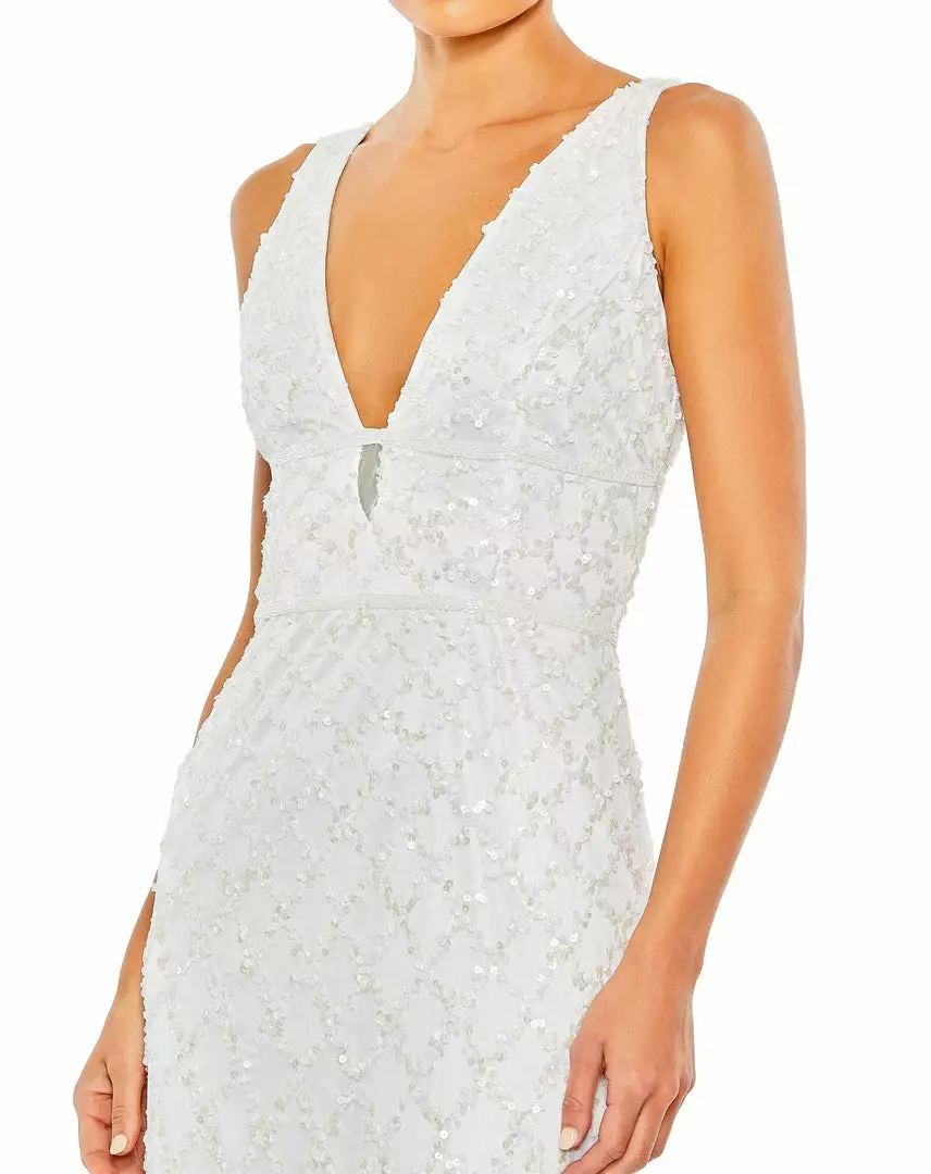 Mac Duggal Sequined Plunge Neck Sleeveless Column Gown Shop For 7 Mac Duggal Sequined Plunge Neck Sleeveless Column Gown Shop For