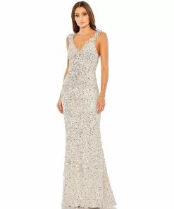 Mac Duggal Embellished Ruffle Strap Trumpet Gown Shop For