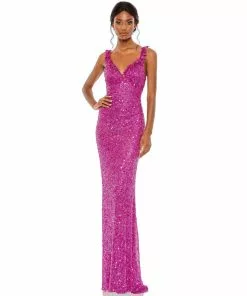 Mac Duggal Embellished Ruffle Strap Trumpet Gown Shop For