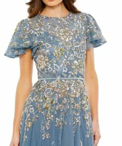 Mac Duggal Shop For Embellished Butterfly Sleeve High Neck Gown