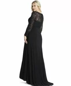 Mac Duggal Sequin Lace Black Evening Gown (Plus) Shop For