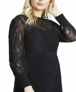 Mac Duggal Sequin Lace Black Evening Gown (Plus) Shop For