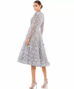 Mac Duggal Floral Embellished Lace A-Line Cocktail Dress Shop For