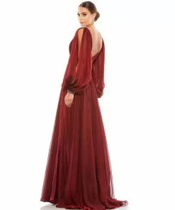 Mac Duggal Shop For Whimsical Chiffon Evening Gown