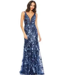 Mac Duggal Shop For Floral Embellished Sleeveless Plunge Neck Gown 9 Mac Duggal Shop For Floral Embellished Sleeveless Plunge Neck Gown