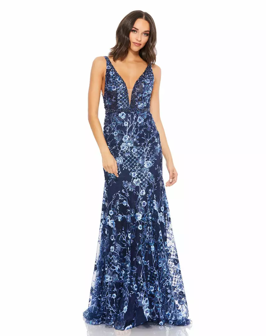Mac Duggal Shop For Floral Embellished Sleeveless Plunge Neck Gown 4 Mac Duggal Shop For Floral Embellished Sleeveless Plunge Neck Gown