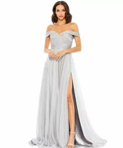 Mac Duggal Off The Shoulder Ruched A Line Gown 9 Mac Duggal Off The Shoulder Ruched A Line Gown