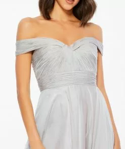 Mac Duggal Off The Shoulder Ruched A Line Gown 11 Mac Duggal Off The Shoulder Ruched A Line Gown