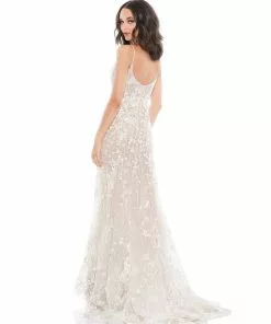 Mac Duggal Floral Embroidered Corset Bodice Gown
