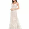 Mac Duggal Floral Embroidered Corset Bodice Gown