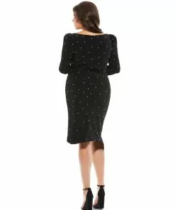 Mac Duggal Shop For Rhinestone Embellished Faux Wrap Jersey Dress (Plus)