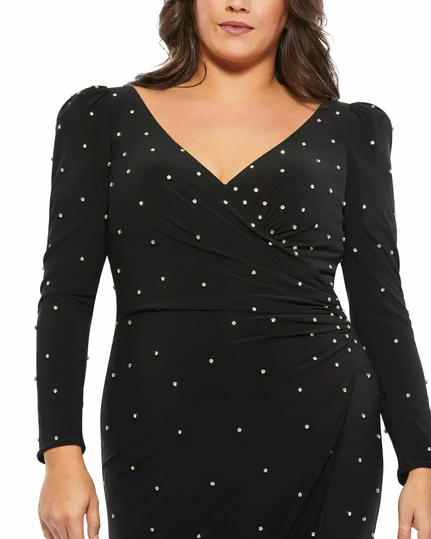 Mac Duggal Shop For Rhinestone Embellished Faux Wrap Jersey Dress (Plus) 3 Mac Duggal Shop For Rhinestone Embellished Faux Wrap Jersey Dress (Plus)