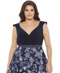 Mac Duggal Floral Embellished Ball Gown (Plus) Mother Of The Bride + Groom Dresses