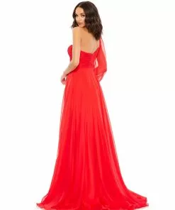 Mac Duggal Shop For Flowy One Sleeve Chiffon Gown