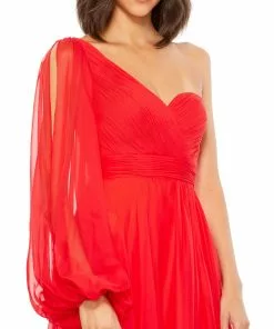 Mac Duggal Shop For Flowy One Sleeve Chiffon Gown