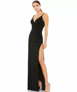 Ieena For Mac Duggal Rhinestone Embellished V-Neck Gown Shop For